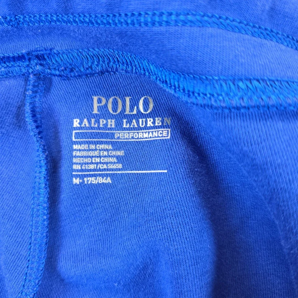 Polo Ralph Lauren Performance Mens Joggers Blue Yellow Drawstring Pony Logo M